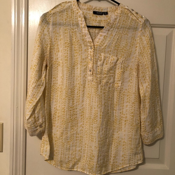 Yellow & white floral blouse - Picture 1 of 4